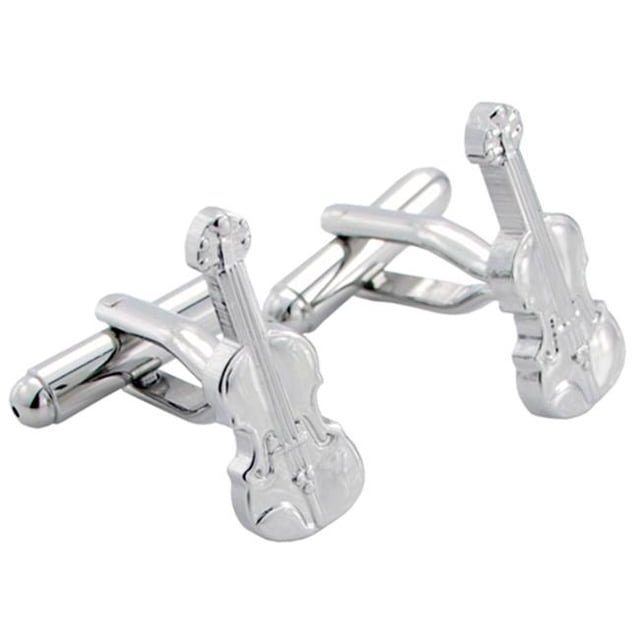 Fantasyard Violin Music Cufflinks - Silver - 0.9 x 0.35 in.