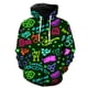thumbnail image 1 of Sudadera con capucha y cremallera para hombre, estilo informal, de gran tamaño, con estampado 3D, estilo Harajuku, con barra luminosa, 1 of 6