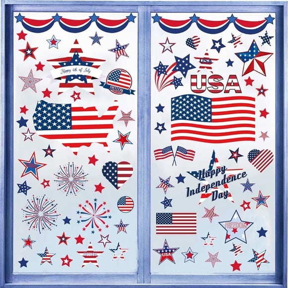 Adhesivos de pared para el Día de la Independencia, bandera de EE. UU
