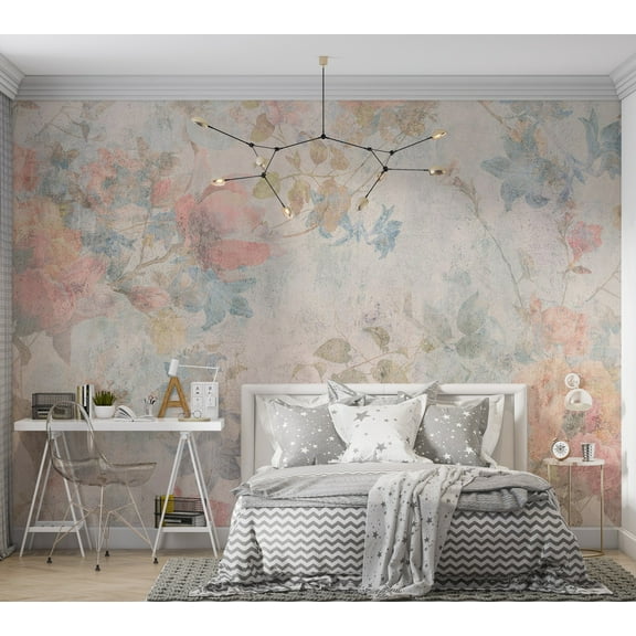 Floral Wallpaper Wall Mural - Soft Tone Garden