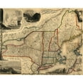 thumbnail image 2 of Vintage Maps 24x20 Black Modern Framed Museum Art Print Titled - Railroad steam boat and stage route map of New England New York and Canada 1850, 2 of 4