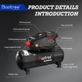 thumbnail image 4 of 4Gallon Portable Air compressor, 0.5HP Motor Oil Free Air Compressor Tank, Max 110PSI Garage Air Compressor for Car Repair, 4 of 7