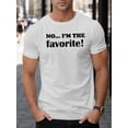 thumbnail image 1 of I M THE FAVORITE Men's Short Sleeve T-Shirt - Summer Casual Geometric Pattern, Round Neck, Polyester, Machine Washable, Leisure Style, Conventional Version, Summer Tee For Adult, Men, Women, Teen,, 1 of 4