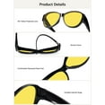 thumbnail image 4 of TINHAO Night Driving Fit Over Glasses Anti-Glare Night Vision Glasses for Men Women Oversized Nighttime Glasses Yellow Lens, 4 of 8