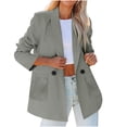 thumbnail image 2 of Nueva moda Casual Color sólido manga larga Turndown Neck Top ropa de mujer Pompotops qwe22204, 2 of 7