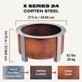 thumbnail image 2 of Breeo X Series 24 Corten Smokeless Fire Pit 24 in. W Corten Steel Outdoor Round Wood Fire Pit, 2 of 7