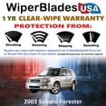 thumbnail image 2 of 2003 Subaru Forester Beam Wiper Blades Wipers w/1yr Warranty (Set of 3) w/Rear Wiper (WiperBladesUSA), 2 of 5