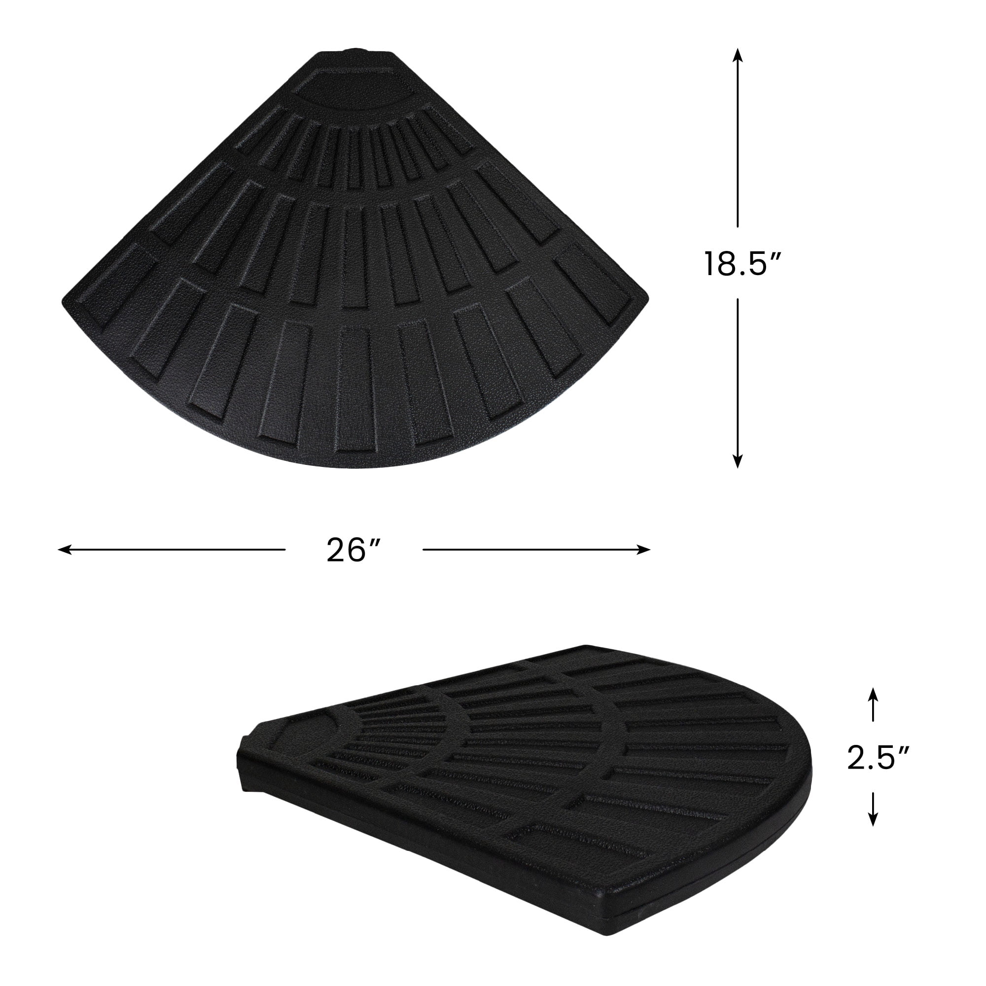 Northlight Fan-Shaped Weighted Base for Off-Set Patio Umbrellas - 26" - Black