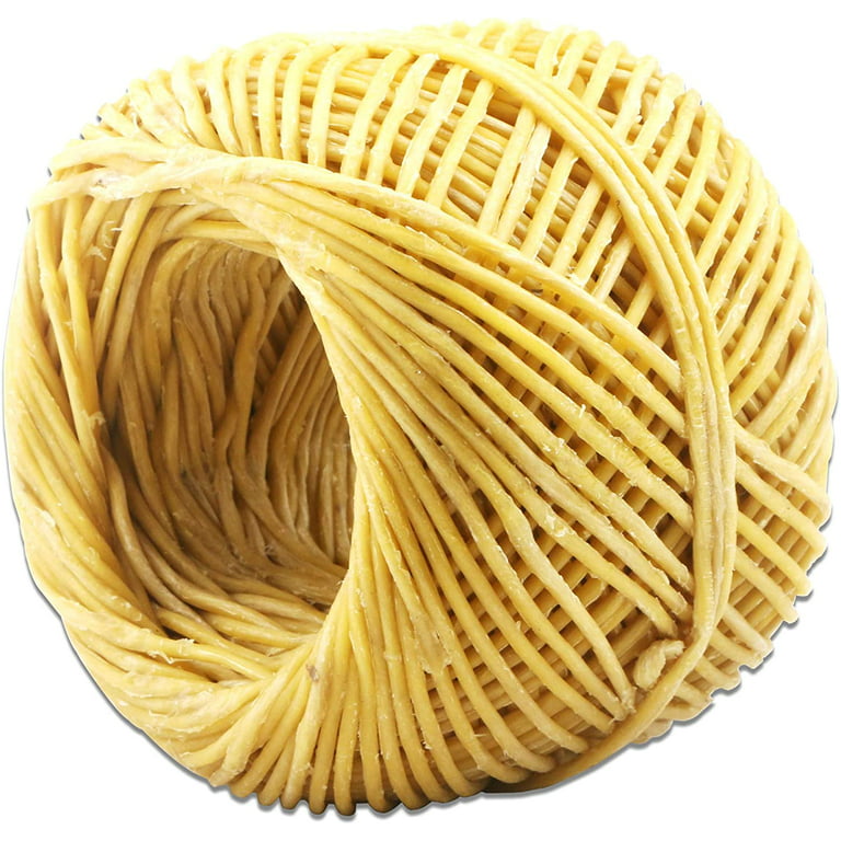 100% Organic Hemp Candle Wick 2.0mm Thick + Wick Sustainer Tabs 200pcs for  Candle Making, 23 Bees, European Imported Hemp Spool 200ft with Natural