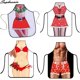 thumbnail image 2 of Delantales navideños con estampado divertido para hombre y mujer, Delantal para hornear, cena, fiesta, barbacoa, dibujos animados, CWQ008, 2 of 3