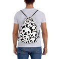 thumbnail image 2 of Cute Panda(1) Drawstring Backpack Waterproof Gym Bag For Party Traveling Sport Storage Use-xdd, 2 of 5