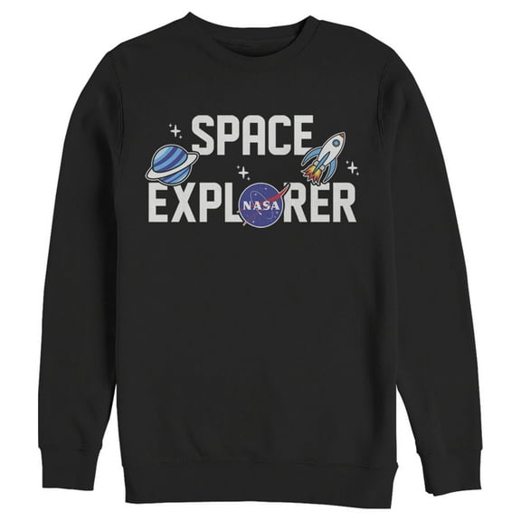 Men's NASA Space Explorer Sweatshirt Black Large