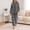 Dark Gray, variant on BaoFuBaoMei Flannel Pajamas for Women Hooded Long Sleeve Top and Pants Sleepwear 2 Piece Solid Heart Embossed Warm Lounge Set