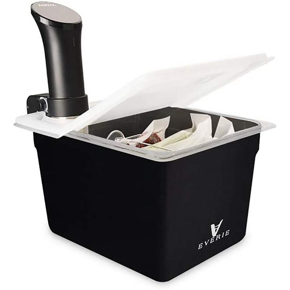 Sous Vide Container 12 Quarts With Universal Collapsible Hinged Lid And