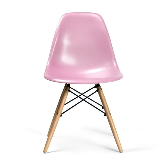 Paris-2 Side Chairs with Natural Legs (Set of 2) Pink