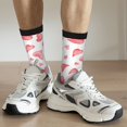 thumbnail image 5 of Goofa Pink Hearts Printed Men's Crew Socks, Soft Durable Breathable Moisture-Wicking with Odor Control Cotton socks, 5 of 9