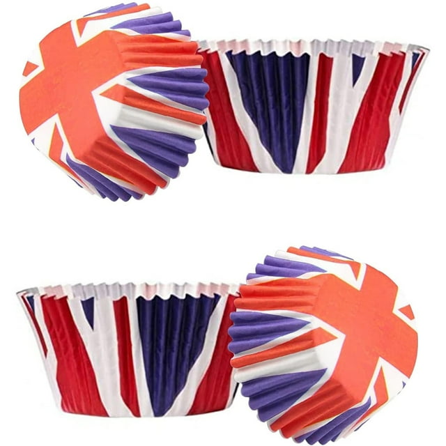 Mini Paper Baking Cups,200Pcs Union Jack Mini Cupcake Liners Union Jack Baking Cups Finest Materials