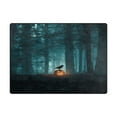 thumbnail image 2 of Non-Slip Area Rug 80x58in Indoor Washable Floor Mats Carpet Printed for Living Room, Bedroom, Home Decor Crow Perched on Pumpkin Lantern, 2 of 7