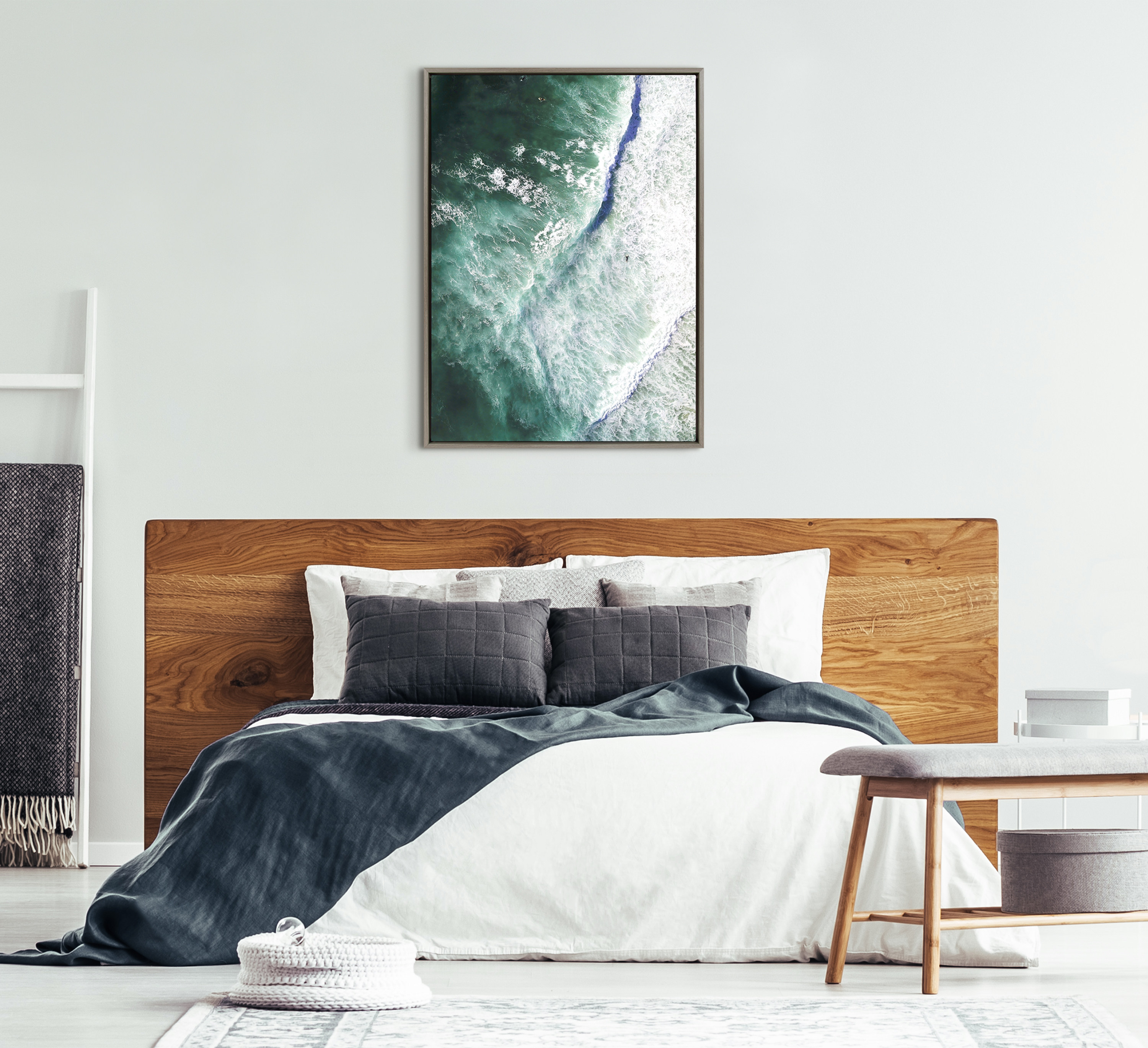 Kate and Laurel Ocean Framed Painting, 28 in x 38 in
