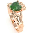 thumbnail image 3 of Claddagh Lab-Created Emerald Ring In Solid 14k Rose Gold, 3 of 6