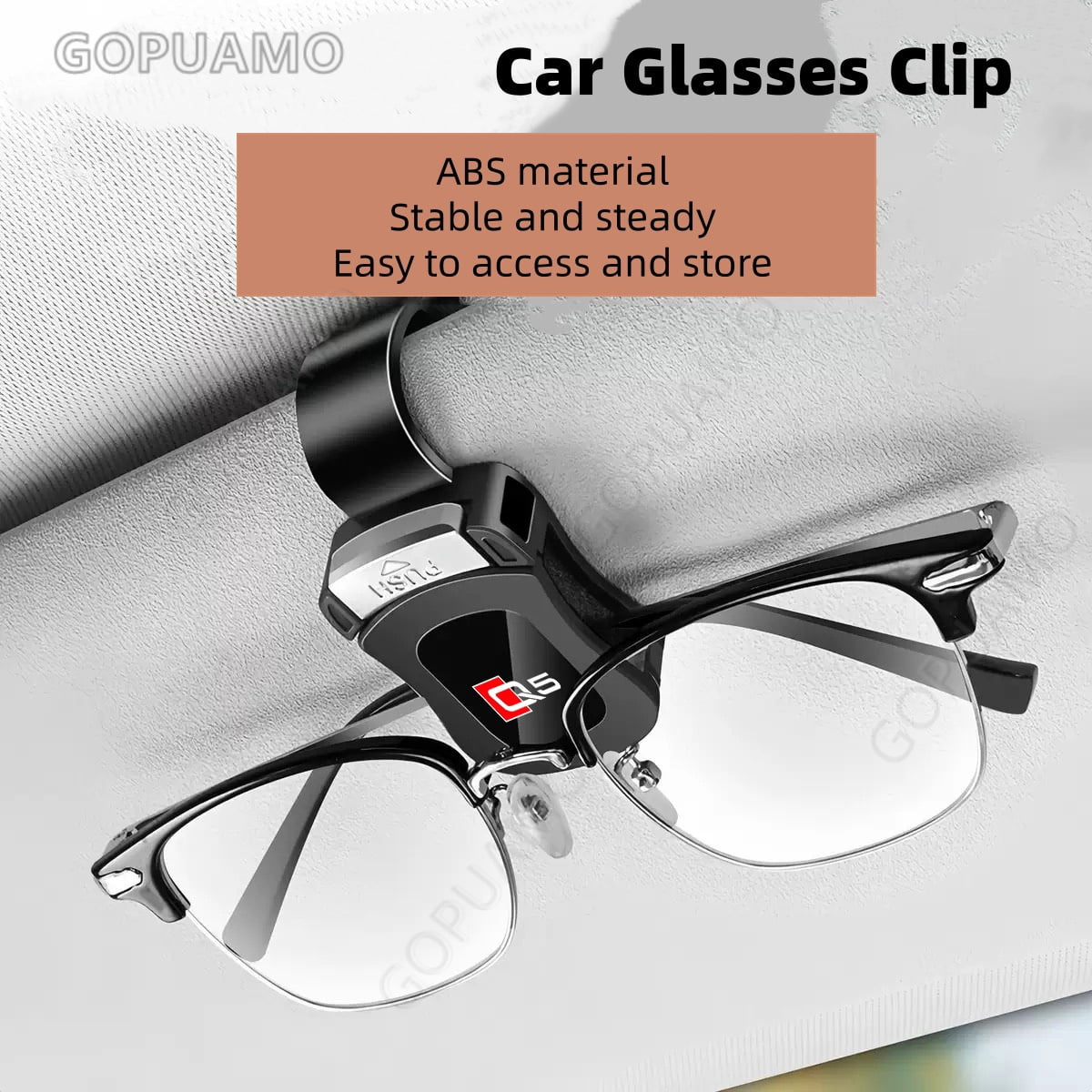 Car Glasses Holder Clip For Audi Q5 Press type sunglasses clip and ticket sunshade ABS Eyeglasses holder