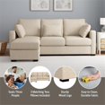 thumbnail image 4 of Hillsdale Furniture York Upholstered Sectional Chaise Sand Brown Fabric, 4 of 19