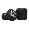 thumbnail image 4 of RC Truck Tires, RC Rubber Tires Excellent Grip Replacement Strong Cushioning  For 1/5 8S RC Car Black,Silver,, 4 of 8