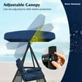 thumbnail image 6 of Costway 3-Seat Patio Swing Chair with Adjustable Canopy Thickened Cushions Pillow Navy, 6 of 10