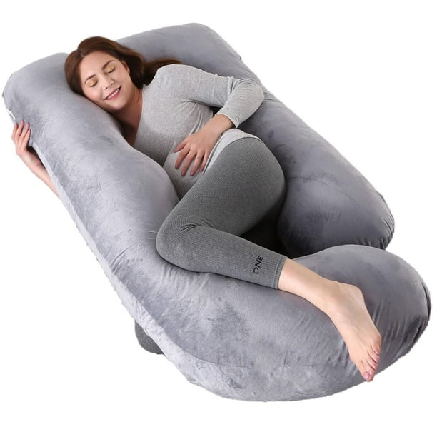 Almohada de embarazo Eccn en forma de U para todo el cuerpo con funda extraíble