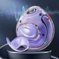 thumbnail image 3 of Open Ear Headphones, 0.23oz Ultra-Light Comfortable Wireless Earbuds, 0.6mm Thinnest Earhooks, Bluetooth 5.4, Clear Audio, 30 HRS Playtime, IPX5 Waterproof Earphones with Mic - Purple, 3 of 6