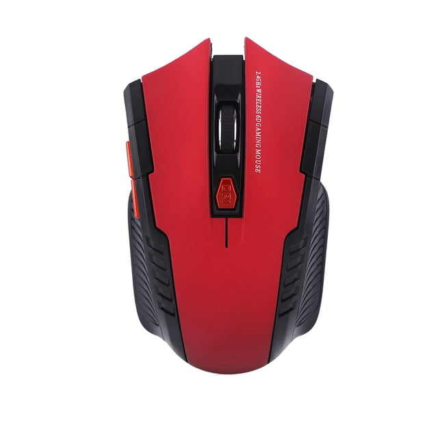 Mini ratón óptico inalámbrico portátil para juegos, 2,4 Ghz, para PC, portátil, rojo
