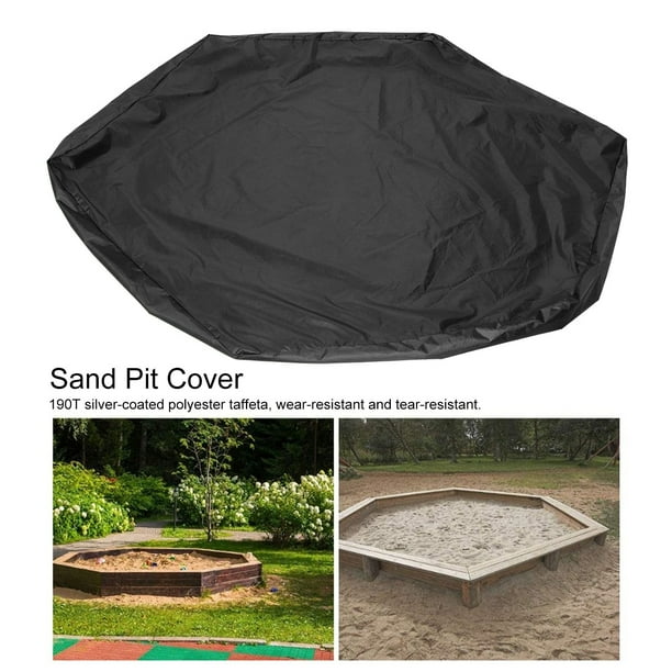Cover Bac Sable Quick Star Housse De Protection Bac à Sable QUICK STAR - 120x120 Cm Anthracite, Polyester Imperméable Cordon Serrage étanche