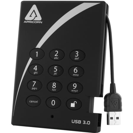 Apricorn Aegis Padlock 500GB Encrypted USB 3.0 Hard Drive with PIN
