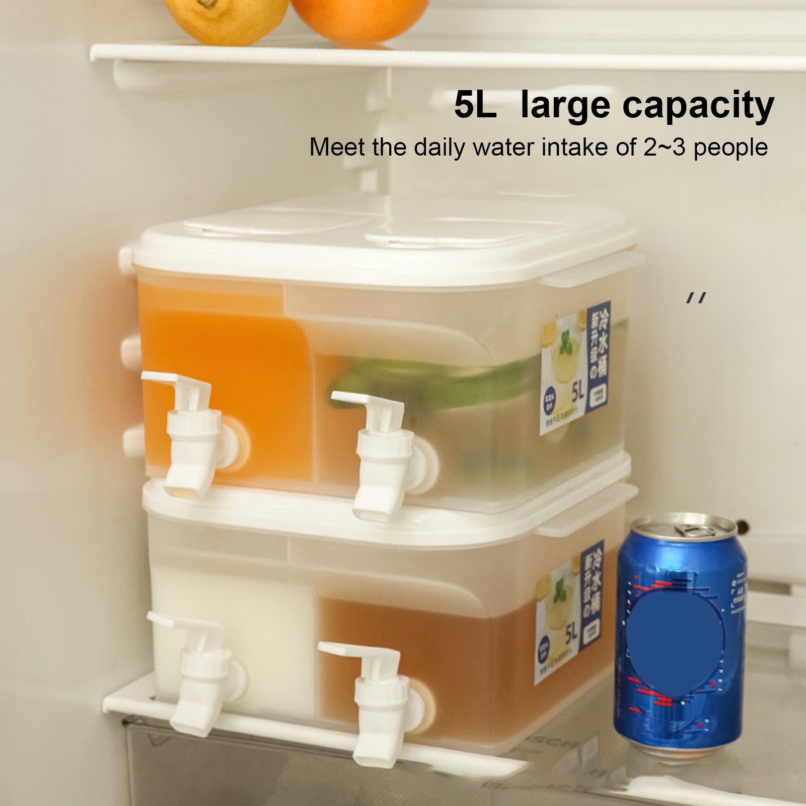 Irenare 2 Pcs Plastic Drink Dispenser with Spigot Beverage Dispenser with  Lock Lid Iced Juice Lemonade Dispenser Liquid Dispenser Water Container for
