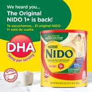 NIDO Kinder 1+ Powder Beverage Mix, Immunity Toddler Milk with Vitamins A, C, D, Iron to Support Growth, 28.2 oz Canister