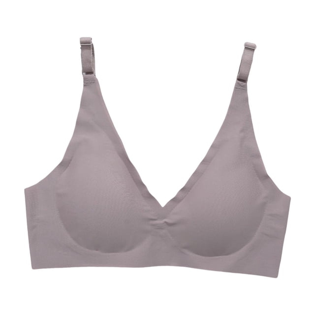 Sous-vêtements à Rayures Douces en Gelée Sans Marque pour Femmes Sans Anneau Bretelles Doubles Fixes Quatre Boucles Rassemblées pour Collecter par Pass Anti-Affaissement