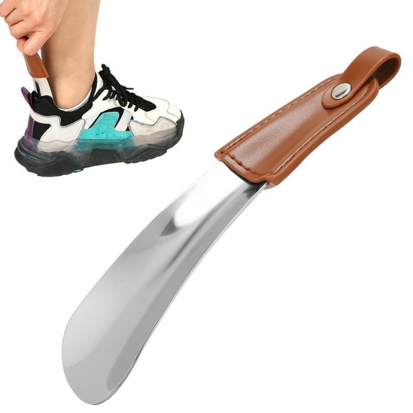 Portable Shoe Horn, Practical PU Leather Handle Shoe Horn for Toddler for Home for Villa for The Elderly