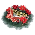 thumbnail image 4 of Decoraciones navideñas, corona navideña de pino artificial, guirnalda de pino artificial, corona de puerta navideña construida para profesionales, 4 of 9