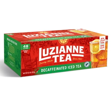 Luzianne Decaffeinated Iced Tea Bags, Family Size, Unsweetened, 48 Count Box, Specially Blended For Iced Tea, Clear & Refreshing Home Brewed Southern Iced Tea