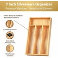 thumbnail image 2 of Bamboo Kitchen Drawer Organizer, 7 Inch Silverware Utensils Tray Holder for Small Drawer, Wood Caddy for Flatware Cutlery Knives, 2 of 6