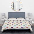 thumbnail image 2 of Designart 'Orange Blue and Purple Polka Dot Pattern' Geometric Bedding Set - Duvet Cover & Shams, 2 of 4