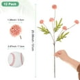 thumbnail image 3 of Uxcell 12 Paquete de Flores de Bola de Crisantemo Artificial de 20.08 pulgadas 5 cabezas Ramo de Crisantemo de Seda Rojo Camarón, 3 of 6