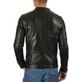 thumbnail image 3 of Men's Genuine Lambskin Leather Jacket Biker Soft Stylish Motorcycle Jacket MJF012, 3 of 4