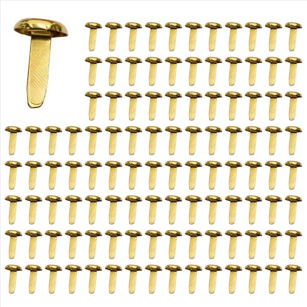 4X Sujetadores de Papel de LatóN de 1/2 Pulgada, Mini Sujetadores de Papel para Proyectos de Manualidades, Suministros Decorativos para Bricolaje, 8 X 14 mm (Dorado)