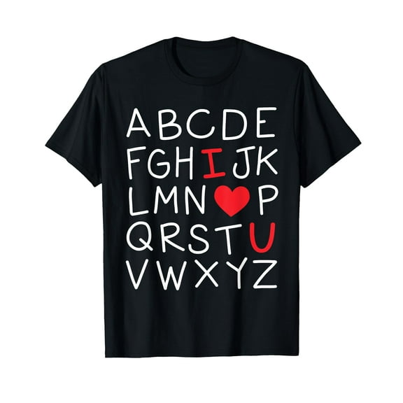 Valentines Day ABC I Love You Alphabet Teacher Girls Boys T-Shirt