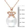 thumbnail image 2 of Everly Women's Cultured Pearl and Diamond 10k Rose Gold Necklace, 2 of 6