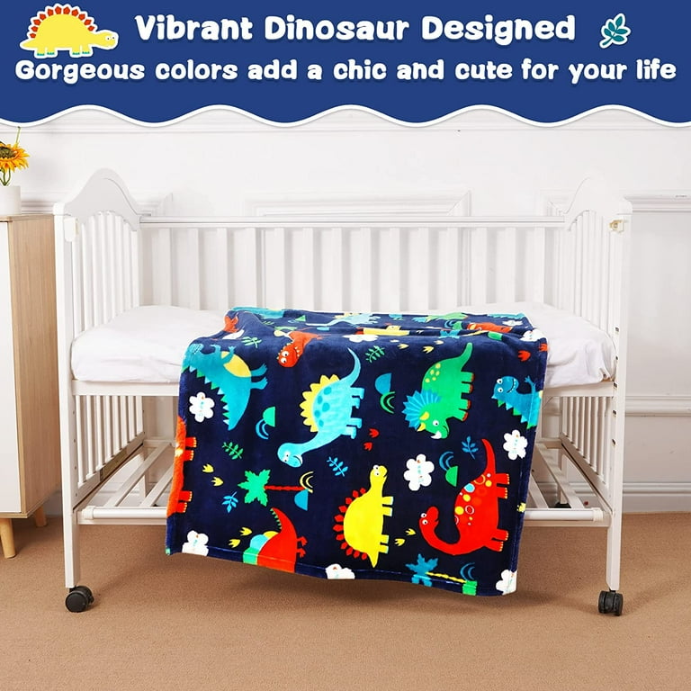 Dinosaur crib blanket top