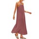 thumbnail image 2 of TaTaai Square Neck Slip Dress Women, Linen Blend Backless Sleeveless Maxi, Solid Color High Slit Ankle Dress, Summer Boho Beach Cover Gift, 2 of 8