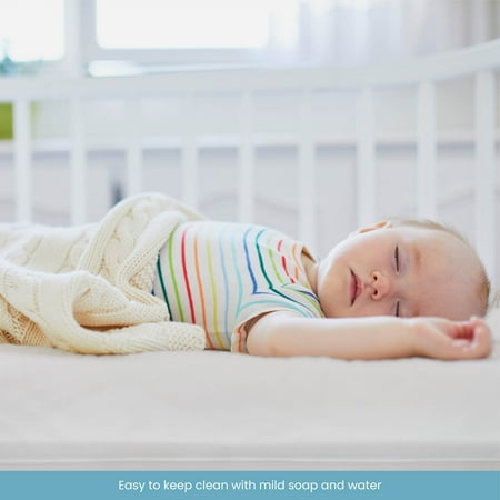 LA Baby 2" Waterproof Mini/Portable Crib Mattress Pad with Easy to Clean Cover, For Non-Full Size Cribs Only