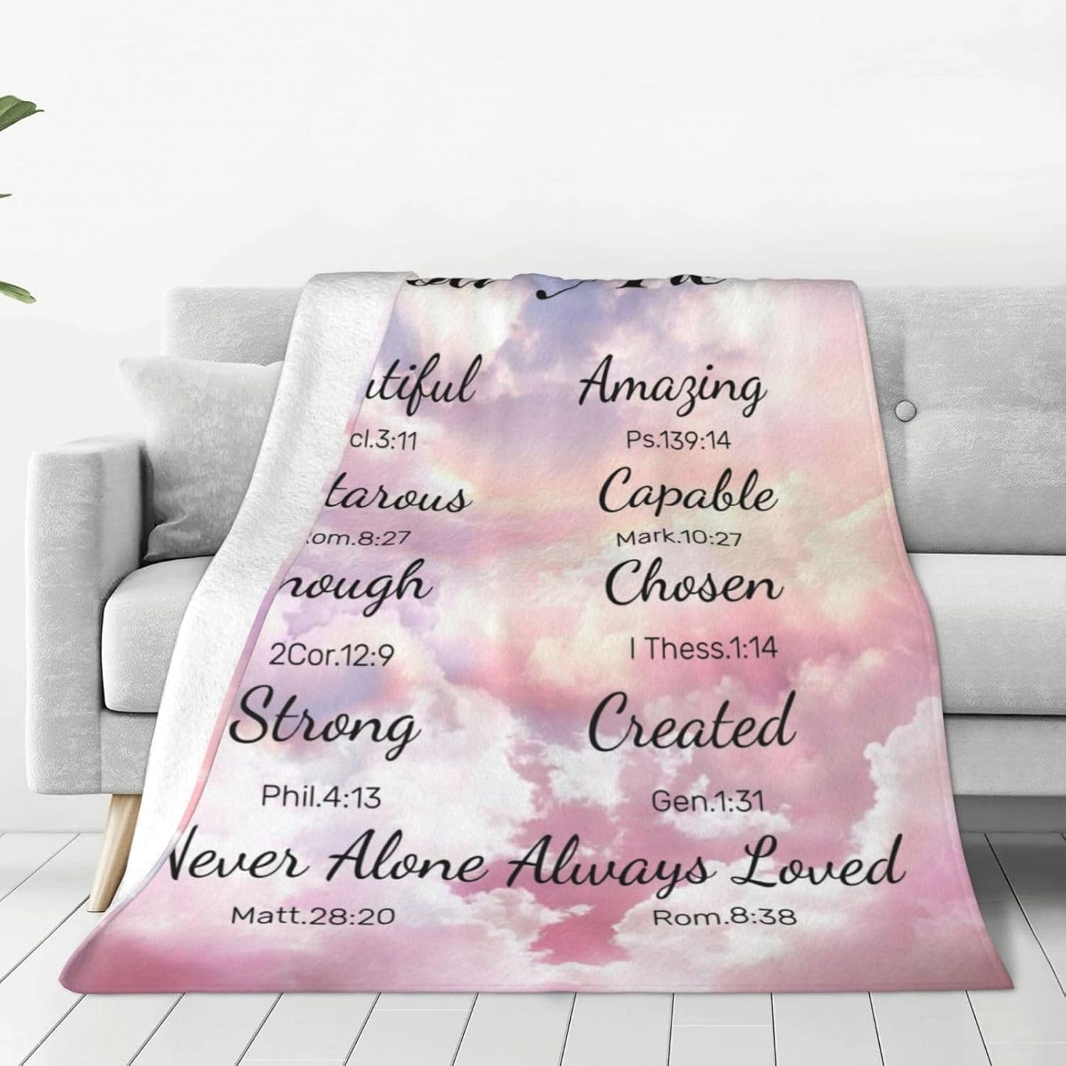 Christian Gifts for Women Inspirational Bible Verse Blanket Religious Scripture Prayer Faith Throw Blanket Soft Flannel Healing Blanket 40"X50" inchesc